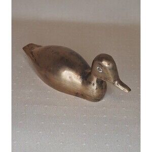 Brass Duck Figurine Approximately 6.5" Collectible Bird